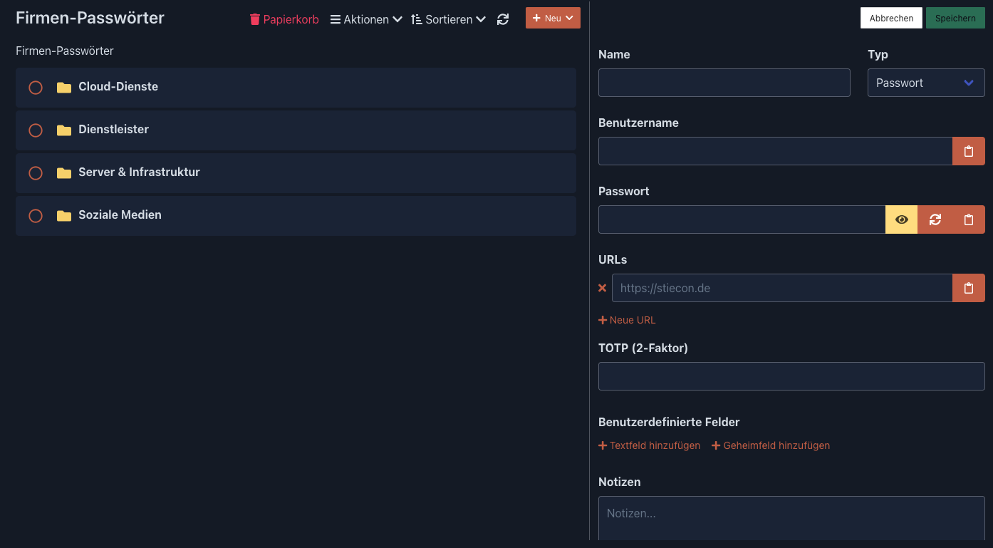 Eintrag – Screenshot