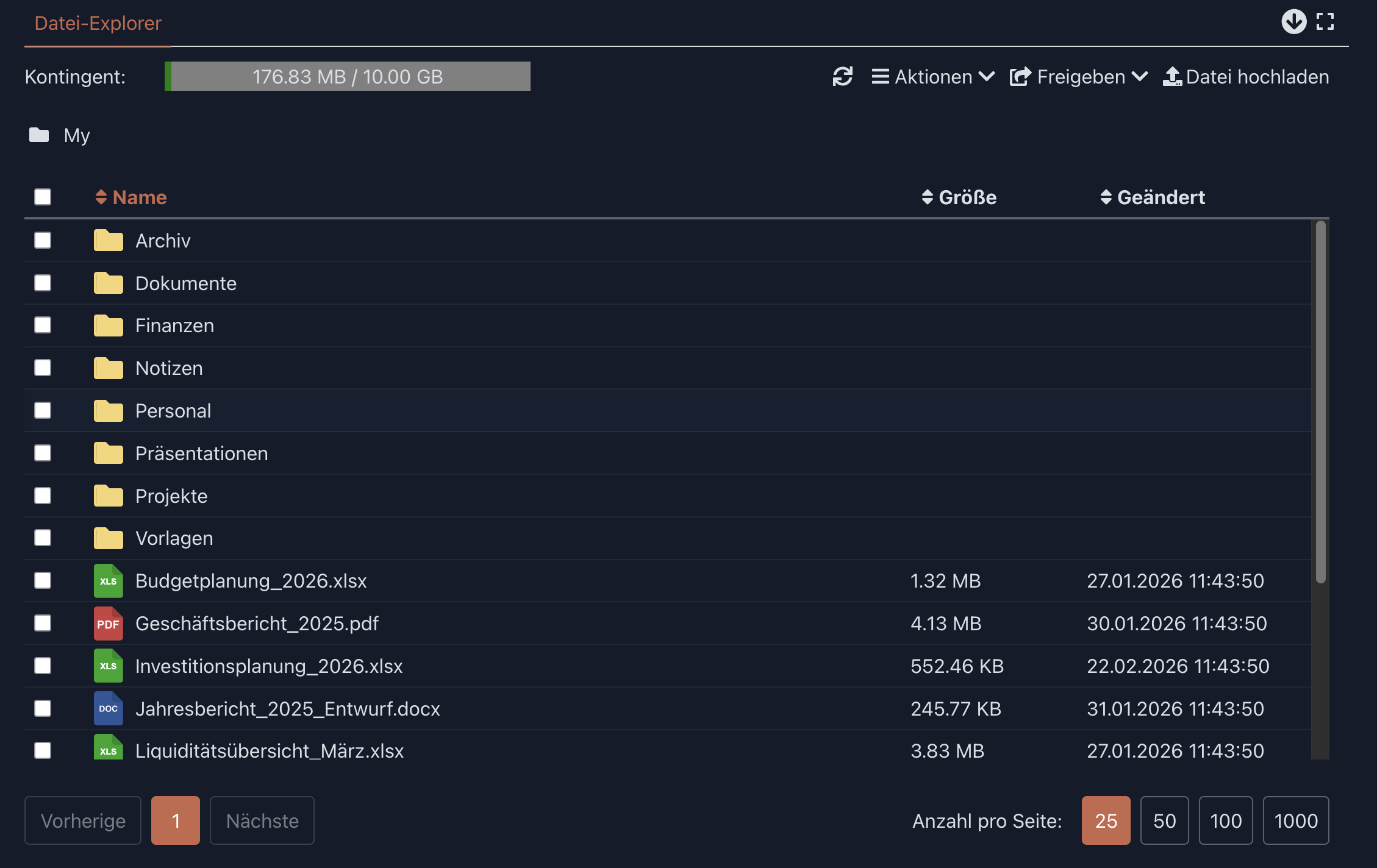 Quasaro file explorer interface